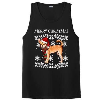 Merry Christmas Ornat Brown Chihuahua Xmas Santa Gift PosiCharge Competitor Tank