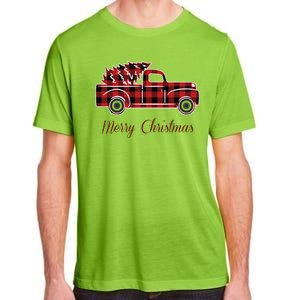 Merry Christmas Old Fashion Pick Up Truck Tree Adult ChromaSoft Performance T-Shirt