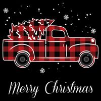 Merry Christmas Old Fashion Pick Up Truck Tree Impact Tech Backpack
