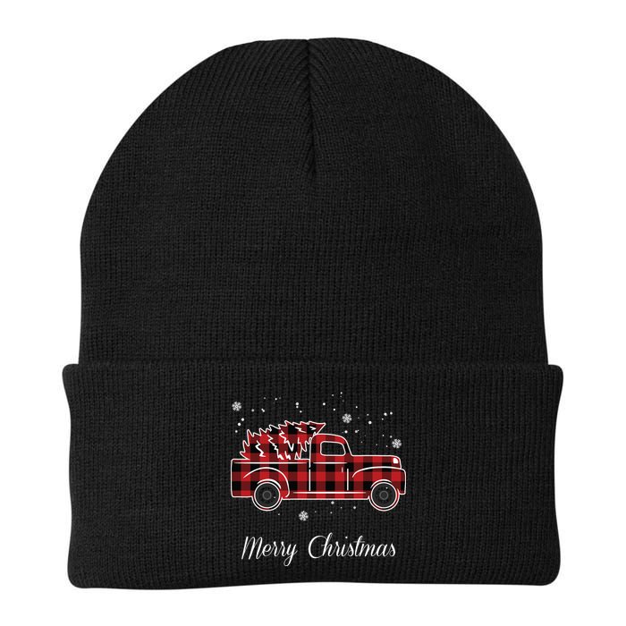 Merry Christmas Old Fashion Pick Up Truck Tree Beanie