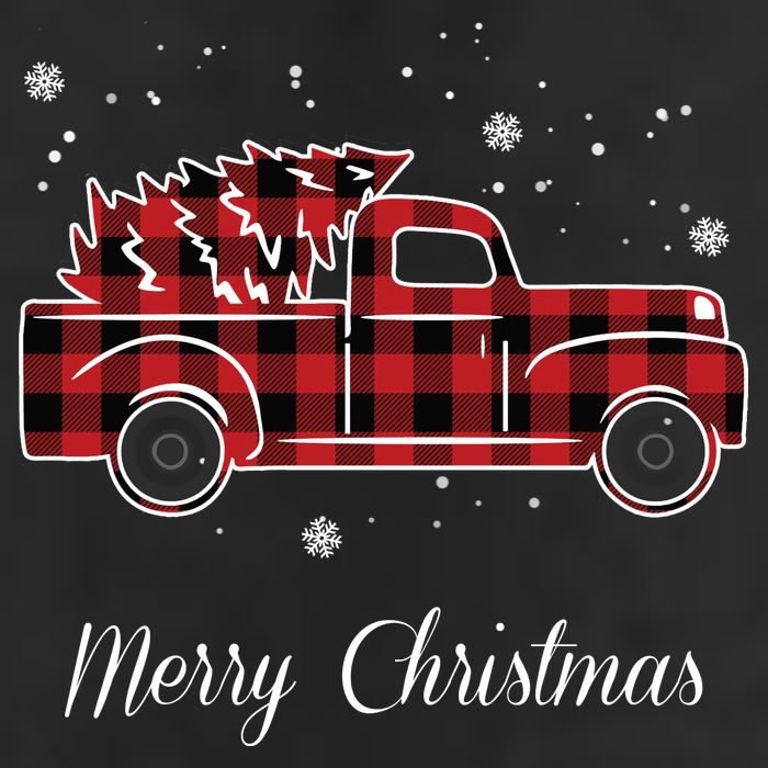 Merry Christmas Old Fashion Pick Up Truck Tree Beanie