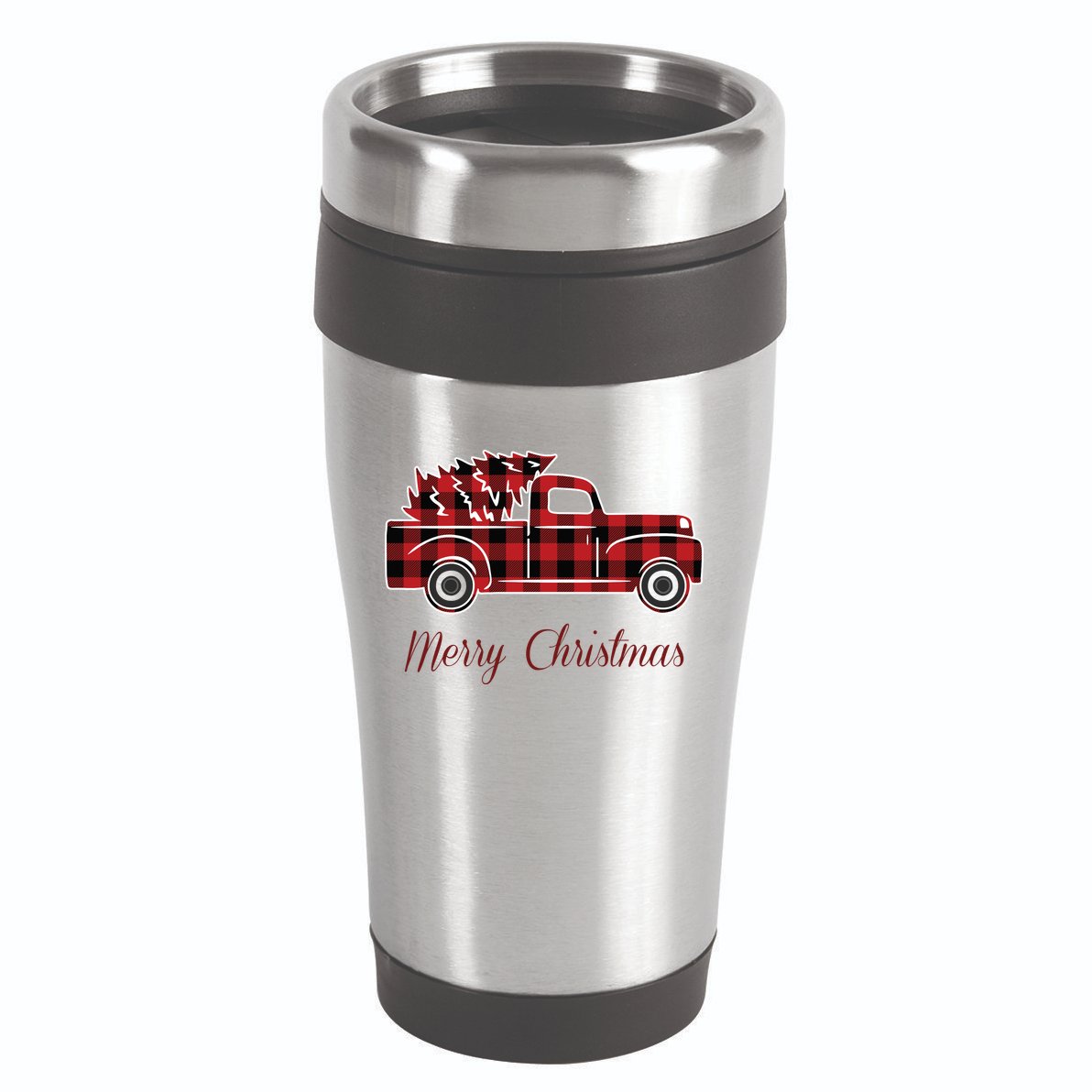 Merry Christmas Old Fashion Pick Up Truck Tree 16oz Travel Tumbler
