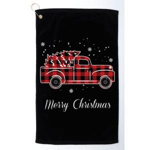 Merry Christmas Old Fashion Pick Up Truck Tree Platinum Collection Golf Towel