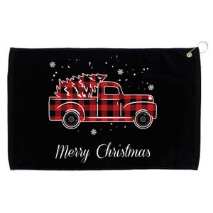 Merry Christmas Old Fashion Pick Up Truck Tree Grommeted Golf Towel