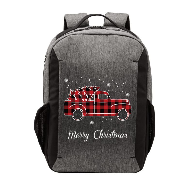 Merry Christmas Old Fashion Pick Up Truck Tree Vector Backpack