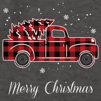 Merry Christmas Old Fashion Pick Up Truck Tree Vector Backpack