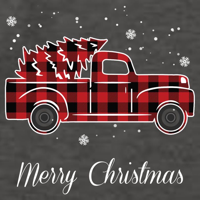 Merry Christmas Old Fashion Pick Up Truck Tree Vector Backpack