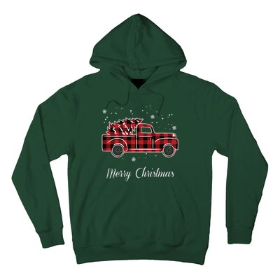 Merry Christmas Old Fashion Pick Up Truck Tree Hoodie