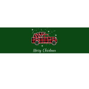 Merry Christmas Old Fashion Pick Up Truck Tree Bumper Sticker