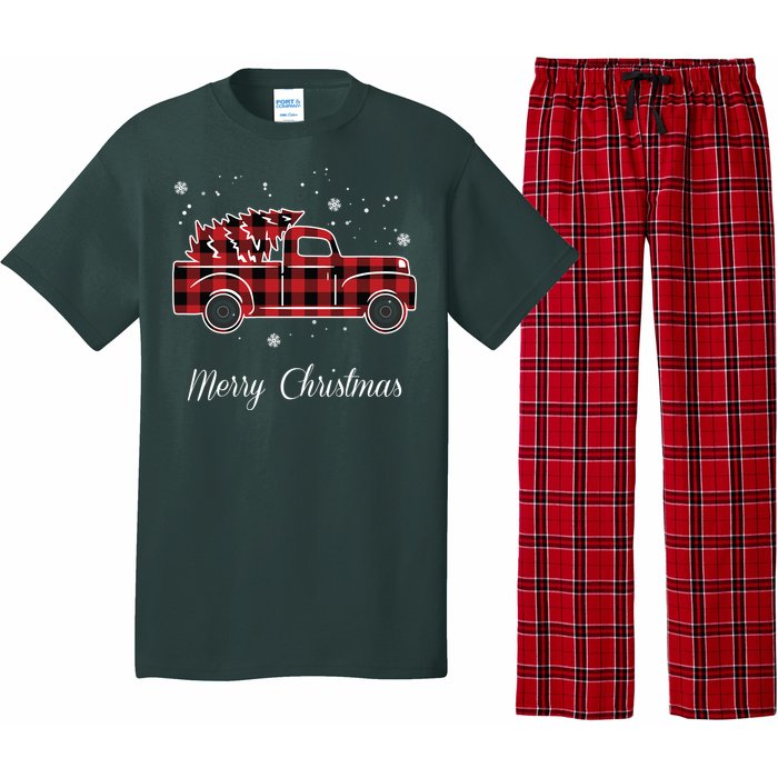 Merry Christmas Old Fashion Pick Up Truck Tree Pajama Set