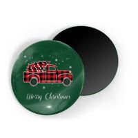 Merry Christmas Old Fashion Pick Up Truck Tree Magnet