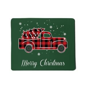 Merry Christmas Old Fashion Pick Up Truck Tree Mousepad