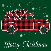 Merry Christmas Old Fashion Pick Up Truck Tree Poster