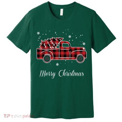 Merry Christmas Old Fashion Pick Up Truck Tree Premium T-Shirt