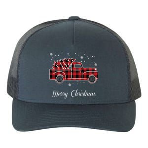 Merry Christmas Old Fashion Pick Up Truck Tree Yupoong Adult 5-Panel Trucker Hat