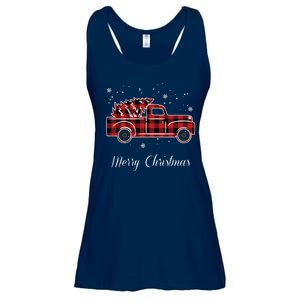 Merry Christmas Old Fashion Pick Up Truck Tree Ladies Essential Flowy Tank