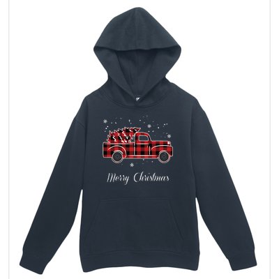 Merry Christmas Old Fashion Pick Up Truck Tree Urban Pullover Hoodie