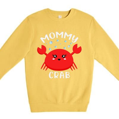 Mommy Crab Ocean Animal Crab Zodiac Funny Announcement Premium Crewneck Sweatshirt