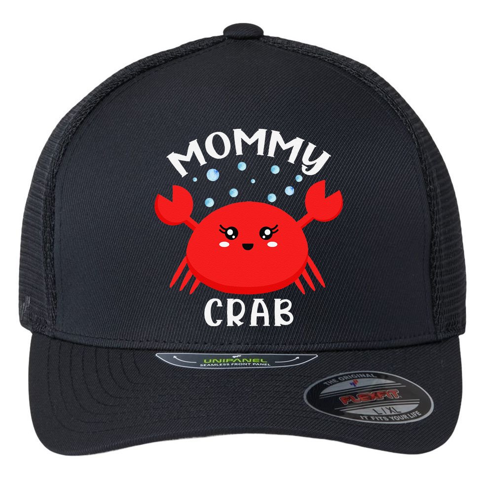 Mommy Crab Ocean Animal Crab Zodiac Funny Announcement Flexfit Unipanel Trucker Cap