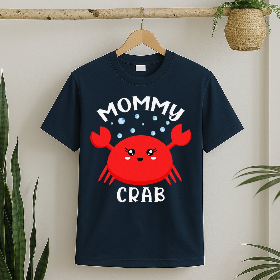 Mommy Crab Ocean Animal Crab Zodiac Funny Announcement T-Shirt
