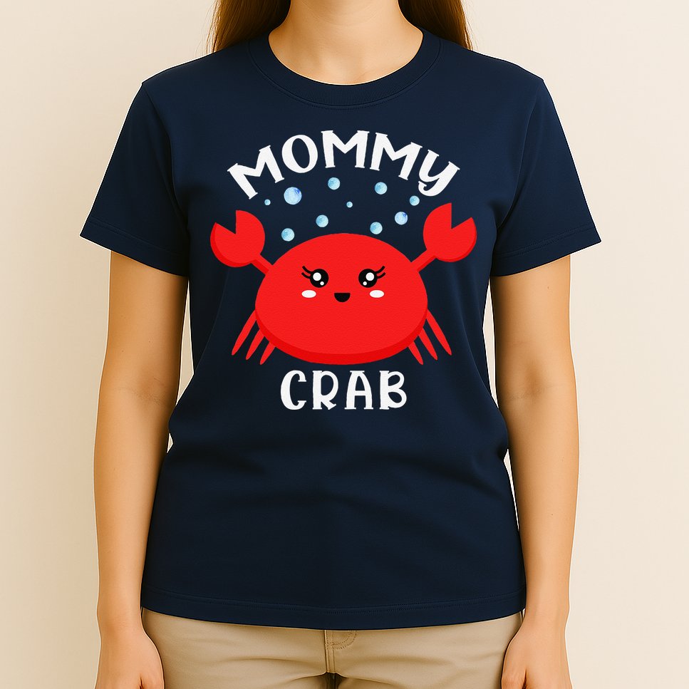 Mommy Crab Ocean Animal Crab Zodiac Funny Announcement T-Shirt