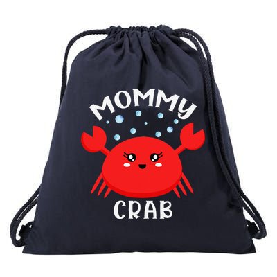 Mommy Crab Ocean Animal Crab Zodiac Funny Announcement Drawstring Bag