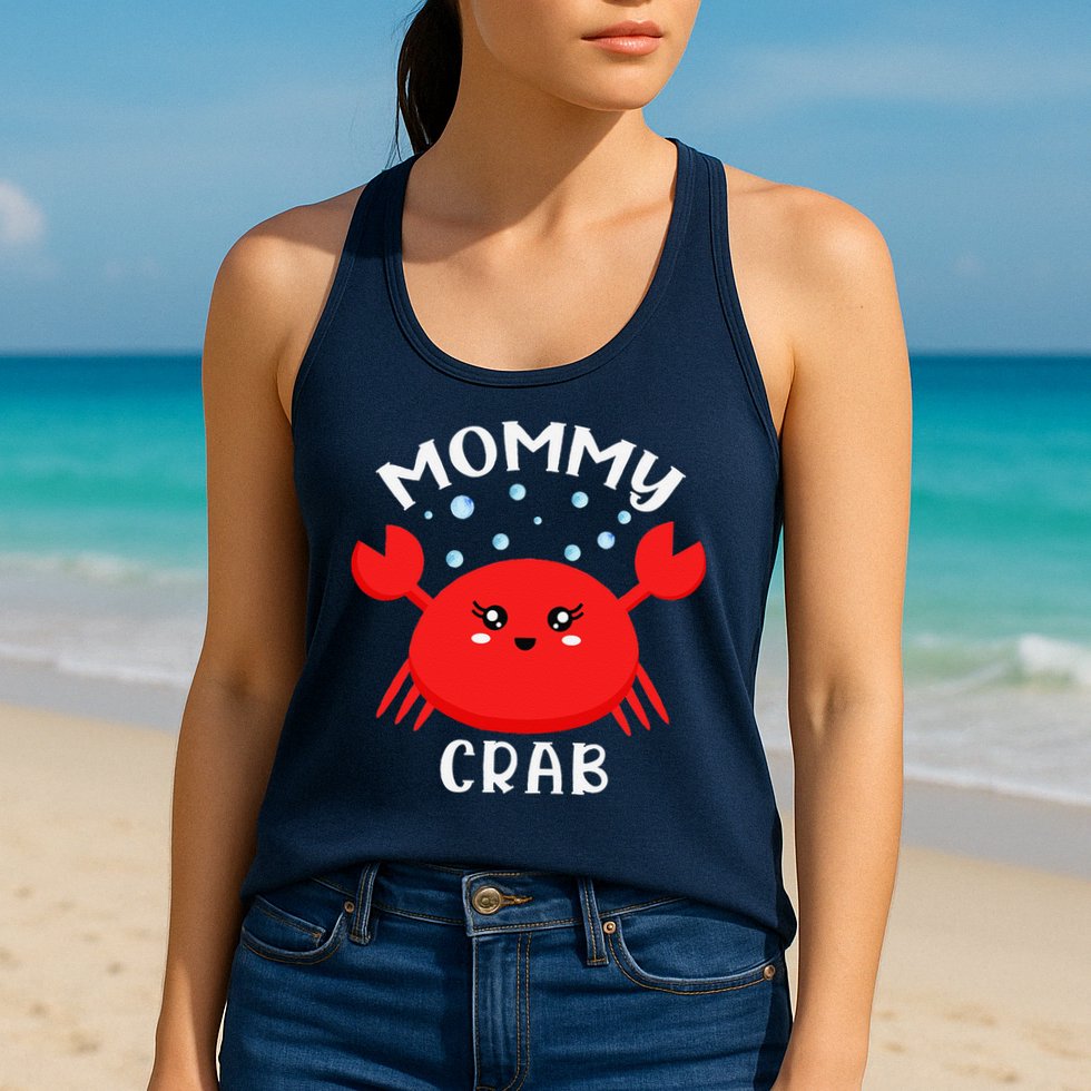 Mommy Crab Ocean Animal Crab Zodiac Funny Announcement Womens Tank Top