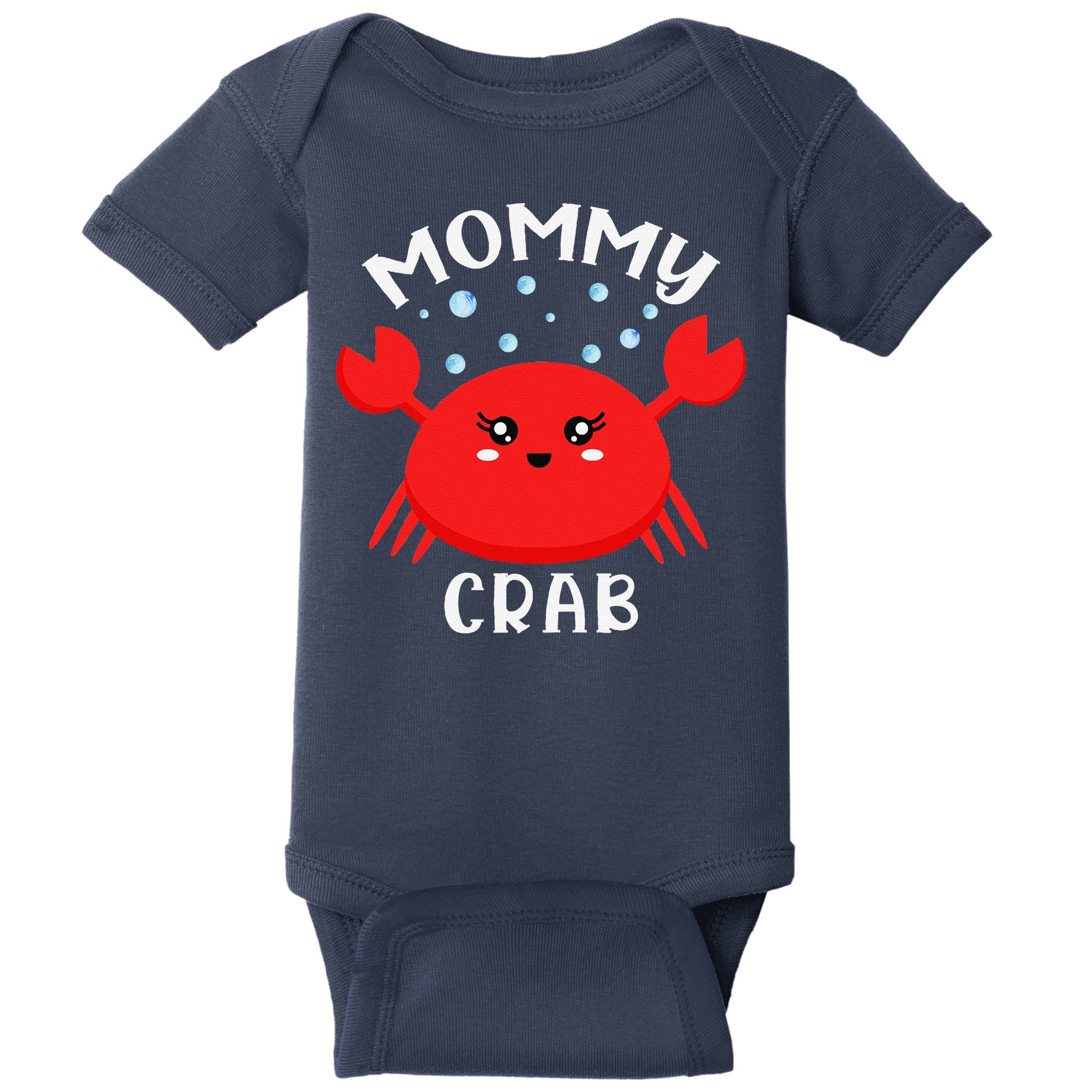 Mommy Crab Ocean Animal Crab Zodiac Funny Announcement Baby Bodysuit