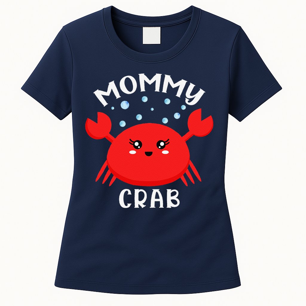 Mommy Crab Ocean Animal Crab Zodiac Funny Announcement Womens T-Shirt