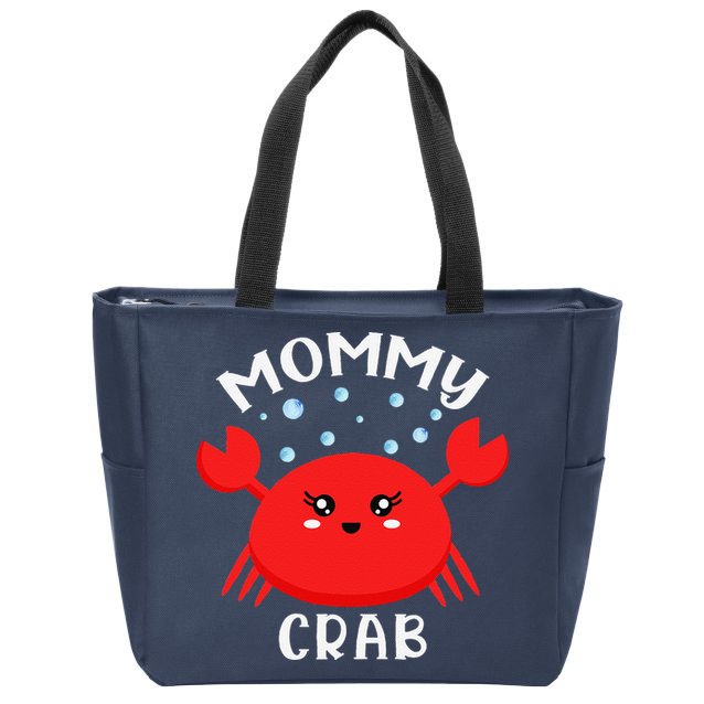Mommy Crab Ocean Animal Crab Zodiac Funny Announcement Zip Tote Bag