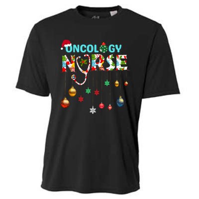 Merry Christmas Oncology Nurse Rn Oncologist Nursing Gift Cooling Performance Crew T-Shirt