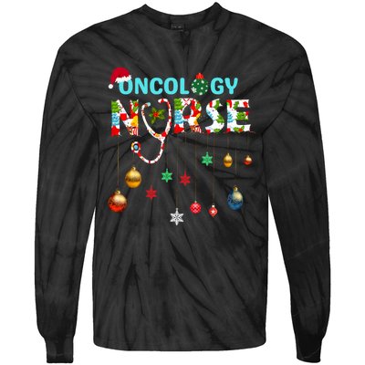 Merry Christmas Oncology Nurse Rn Oncologist Nursing Gift Tie-Dye Long Sleeve Shirt