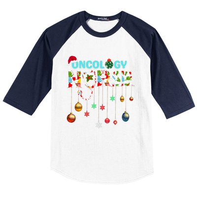 Merry Christmas Oncology Nurse Rn Oncologist Nursing Gift Baseball Sleeve Shirt