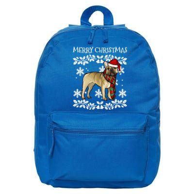 Merry Christmas Ornat French Bulldog Xmas Santa Gift 16 in Basic Backpack