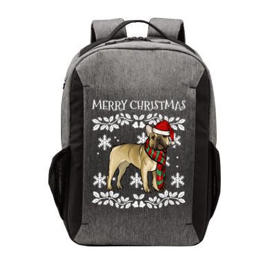 Merry Christmas Ornat French Bulldog Xmas Santa Gift Vector Backpack