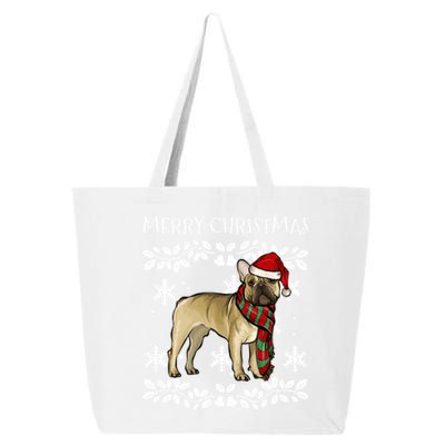 Merry Christmas Ornat French Bulldog Xmas Santa Gift 25L Jumbo Tote