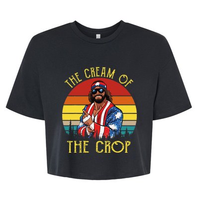 MachoThe Cream of The Crop Wrestling Funny Retro Vintage Bella+Canvas Jersey Crop Tee