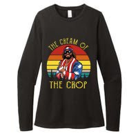 MachoThe Cream of The Crop Wrestling Funny Retro Vintage Womens CVC Long Sleeve Shirt