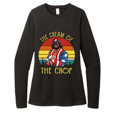 MachoThe Cream of The Crop Wrestling Funny Retro Vintage Womens CVC Long Sleeve Shirt