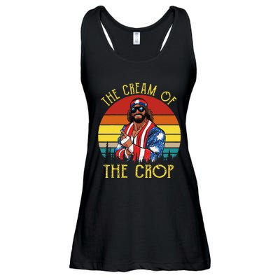 MachoThe Cream of The Crop Wrestling Funny Retro Vintage Ladies Essential Flowy Tank