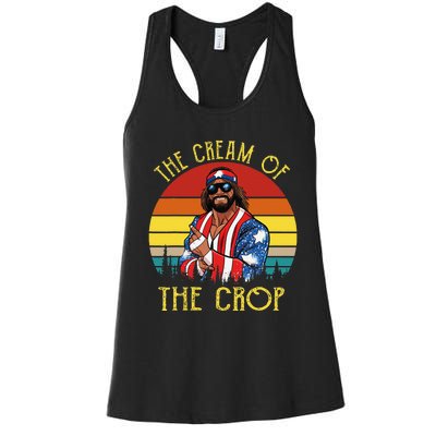 MachoThe Cream of The Crop Wrestling Funny Retro Vintage Women's Racerback Tank