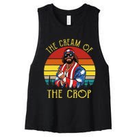 MachoThe Cream of The Crop Wrestling Funny Retro Vintage Women's Racerback Cropped Tank