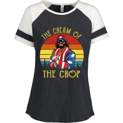 MachoThe Cream of The Crop Wrestling Funny Retro Vintage Enza Ladies Jersey Colorblock Tee