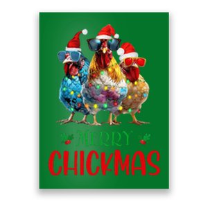 Merry Chickmas Ornament Lights Chicken Farmer Christmas Poster