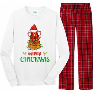 Merry Chickmas Ornament Lights Chicken Farmer Christmas Long Sleeve Long Sleeve Pajama Set