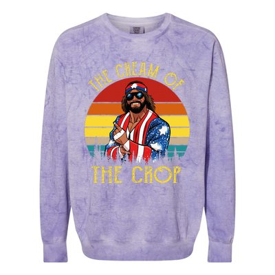 Machothe Cream Of The Crop Wrestling Colorblast Crewneck Sweatshirt