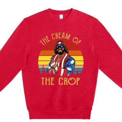 Machothe Cream Of The Crop Wrestling Premium Crewneck Sweatshirt