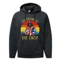 MachoThe Cream Of The Crop Wrestling Funny Retro Vintage Performance Fleece Hoodie