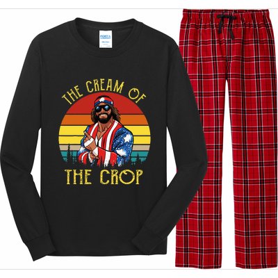 MachoThe Cream Of The Crop Wrestling Funny Retro Vintage Long Sleeve Pajama Set