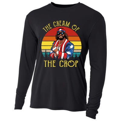 MachoThe Cream Of The Crop Wrestling Funny Retro Vintage Cooling Performance Long Sleeve Crew